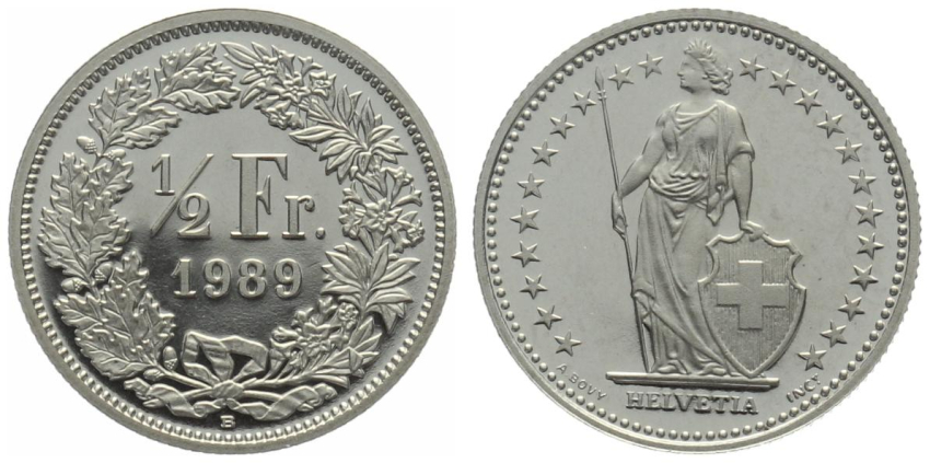 1/2 Franken 1989 B